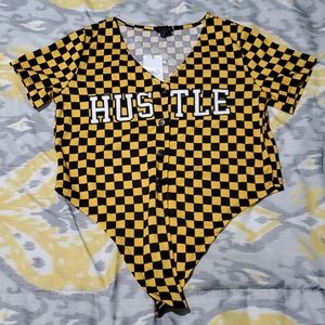 Rue21 tie front button up crop top